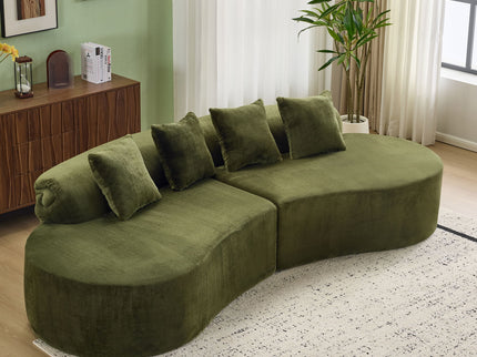 Modern Curved Sofa With Pillows