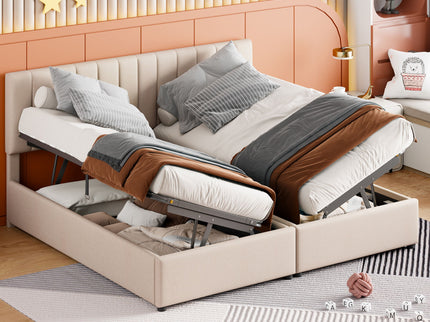 Upholstered Platform Bed With A Hydraulic Storage System