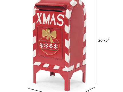 Christmas Mailbox Decoration With Festive Design, Classic Holiday Charm - Red
