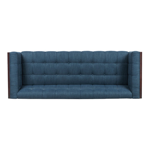 Contemporary Mid-Century Charm 3 Seater Sofa With Button Tufted Waffle Stitching