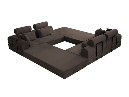 Modern L-Shape Modular Sectional Sofa, Compressed Design