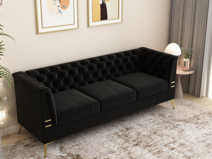Luxurious Sofa With Legs, Modern Chesterfield Design, Tufted Upholstery, 3 Seat Couch For Living Room And Office