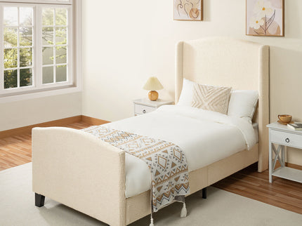 Platform Bed Frame With Tall Headboard And High Footboard