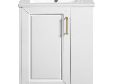 Wall Mounted Bathroom Cabinet With Side Shelf Combo, Vanity With Sink - White