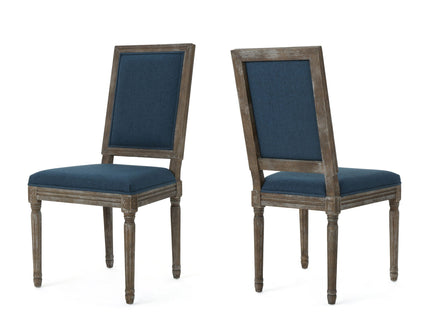 Traditional Style Dining Chair Set With Fabric Upholstery
