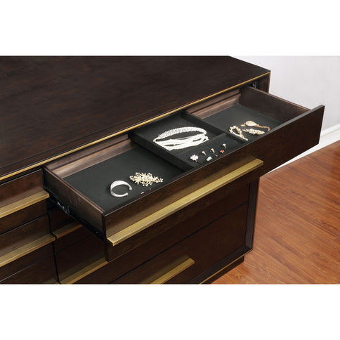 Prescott - 5 Piece California King Bedroom Set - Dark Brown