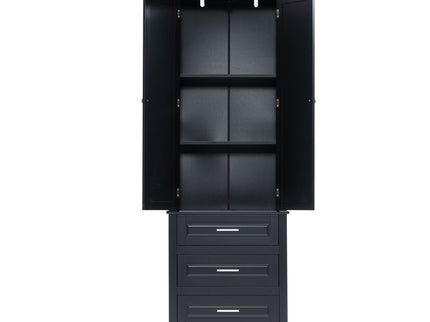 Tall Storage Cabinet With 3 Drawers For Bathroom