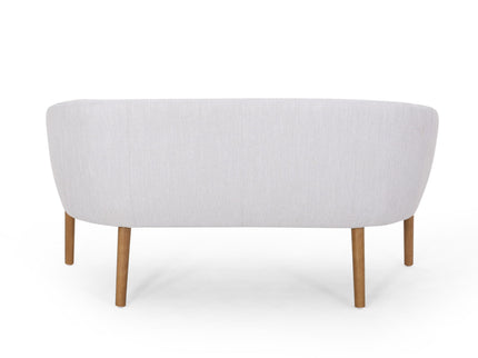 Mid Century Modern Loveseat With Channel Stitched Backrest
