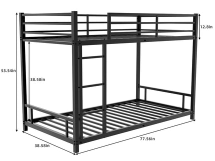 Bunk Bed With Noise Reduction And Safety Guardrail