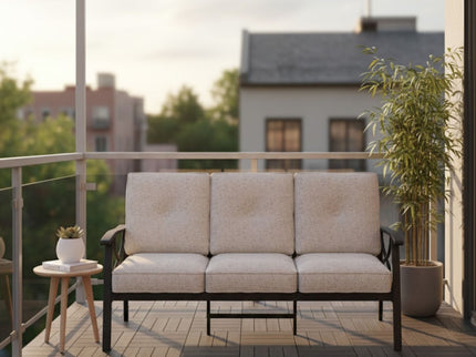 All-Weather 3 Seat Patio Sofa With Cushions