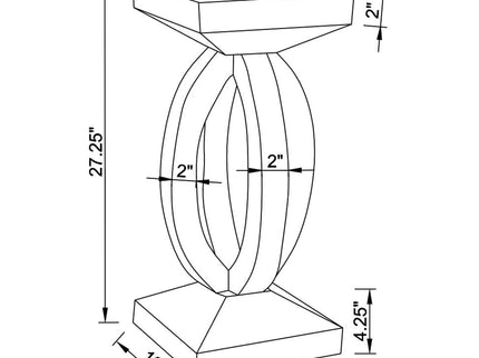 Empire - Square Side End Table - Silver