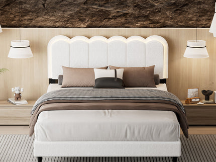 Lambswool Petal Headboard Bed Frame