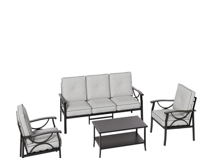 Patio Furniture Set With Coffee Table And Cushions For Backyard
