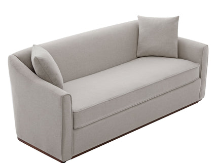 3 Seater Sofa With Wrap Around Armrests And Throw Pillows