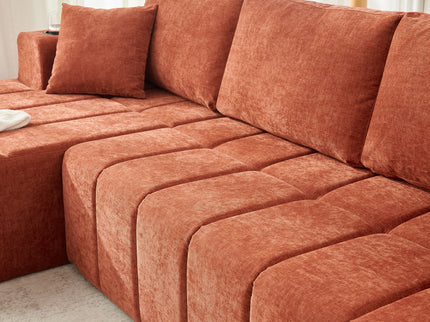 L - Shaped Sectional Sofa With Cup Holders & Side Pockets