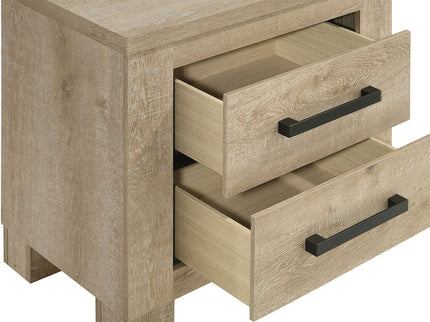 Sansome - 2 Drawer Nightstand Bedside Table - Oak