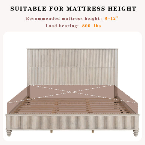 Platform Bed Frame With Tall Headboard