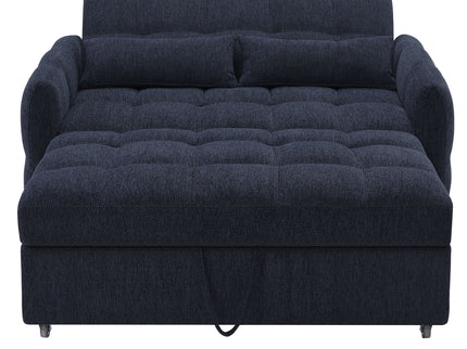 Loveseat Sofa Pull-Out Bed With Adjustable Backrest, 3 USB Ports And 2 Lumbar Pillows For Living Room