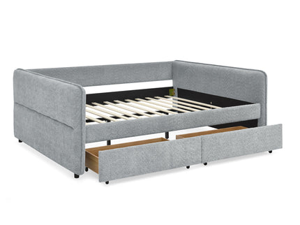 Upholstered Daybed & 2 Drawers