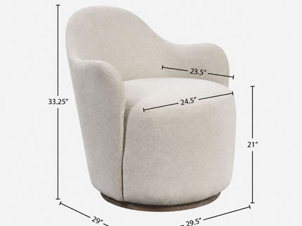 Cocoa - Swivel Barrel Chair With 360° Rotation - Ivory