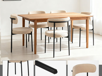 Medieval - Curved Back Kitchen Dining Chairs (Set of 4) - Beige
