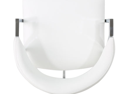 Modern Bar Stools With Low Back And Arms And Durable Metal Frame (Set of 2) - Ivory
