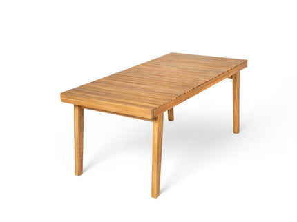 Outdoor Dining Table With Slatted Top, Ideal For Patio