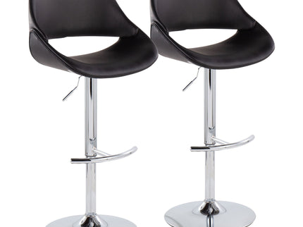 Fabrico - Contemporary Adjustable Bar Stool With Rounded T Footrest (Set of 2)