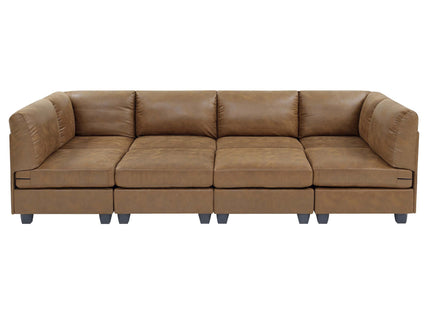 Modular Sectional, Customizable Layout, Removable Cushions - Brown