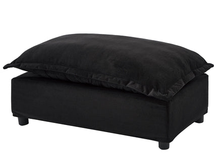 Modern Cozy Upholstered Armchair Sofa With Movable Ottoman