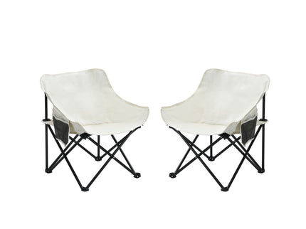 2 Pieces Outdoor Camping Chairs Folding / Portable, Comfortable Seating, Durable Steel Fram