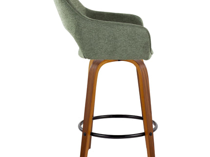 Mustang - Contemporary Fixed Height Counter Stool With Swivel With Round Footrest (Set of 2)