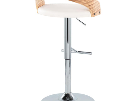 Grotto - Contemporary Adjustable Height Barstool With Swivel With Straight T Footrest (Set of 2)