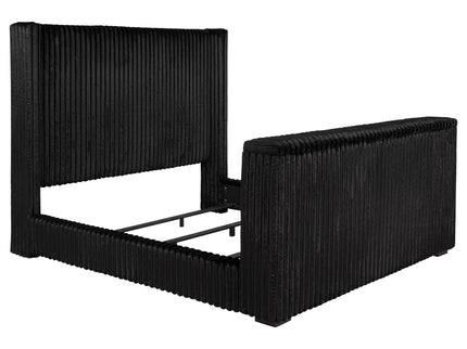 Lyman - Eastern King Wingback TV Bed With Integrated TV Lift And Power Strip - Black