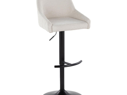 Hannah - Transitional Adjustable Barstool With Swivel With Rounded T Footrest (Set of 2)