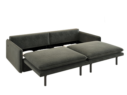 4 Seat Convertible Sleeper Sofa Bed, Modern With Storage