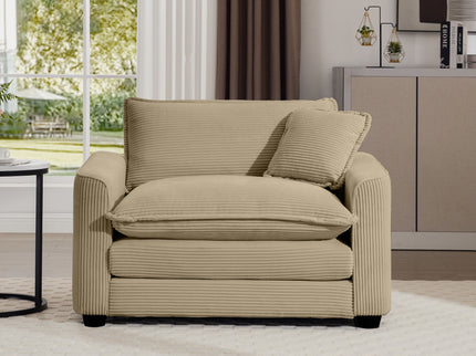 Modern Classic Fabric Single Chair Deep Seat Sofa With Pillow