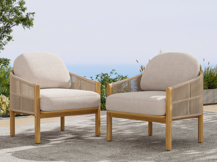 Grotta - Outdoor Wood Club Chair (Set of 2)