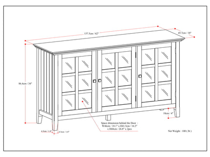 Acadian - Wide Storage Cabinet - Distressed Gray