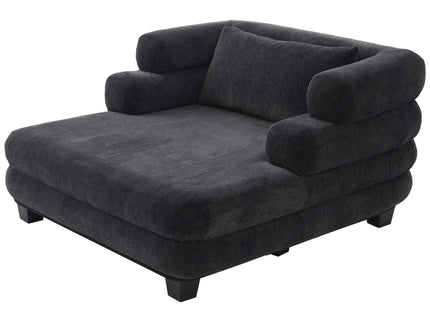 Oversized Chaise Lounge Sofa Bed With Deep Seat And Layered Armrests