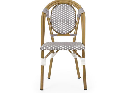 Outdoor Rattan And Aluminum French Bistro Chair Set
