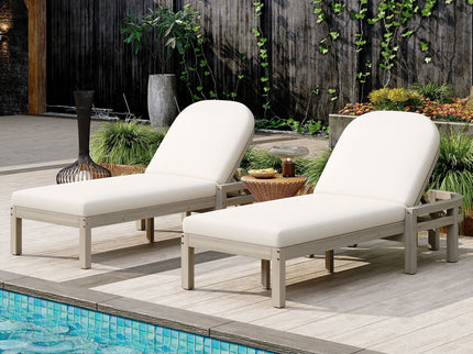 Outdoor Chaise Lounge With 5 Position Adjustable Backrest (Set of 2)