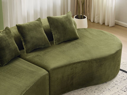 Modern Curved Sofa With Pillows