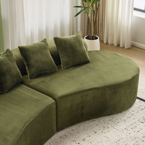 Modern Curved Sofa With Pillows