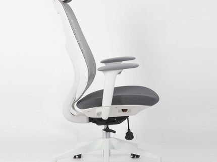 High Back Swivel Desk Chair With Height Adjustable Backrest, 3 Tilt Lock & Rotatable Headrest - Milk White