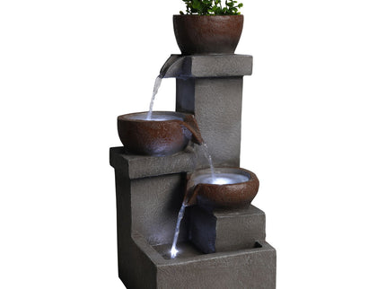 LED Waterfall Fountain Outdoor For Garden - Gray