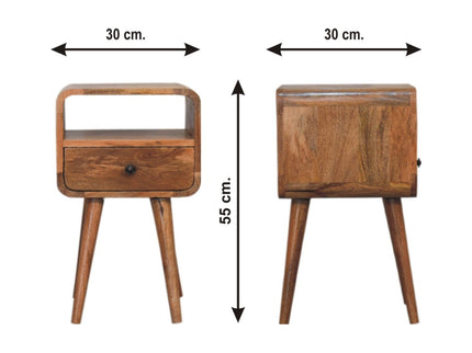 Mini Curve Open Bedside Nightstand