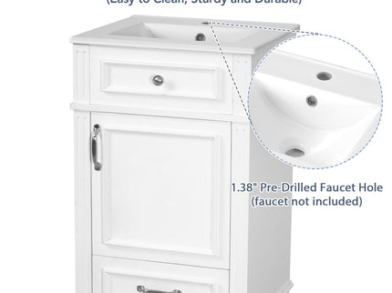 Bathroom Vanity With Sink, Drawer & Soft Closing Door