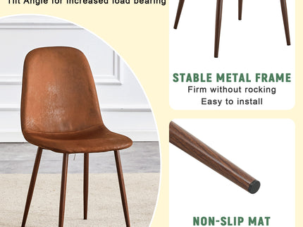 (Set of 4) Backrest AndTransfer Legs Chairs Adding A Touch Of Elegance To Minimalist And Scandinavian Style Homes - Walnut