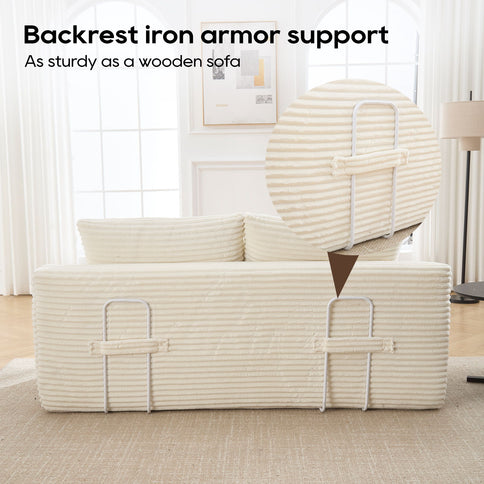 Convertible Loveseat Sofa Bed With Memory Foam & Steel Frame